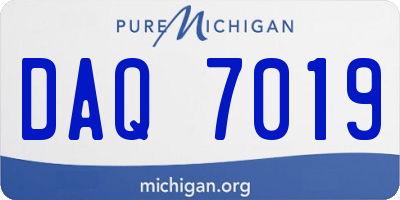 MI license plate DAQ7019