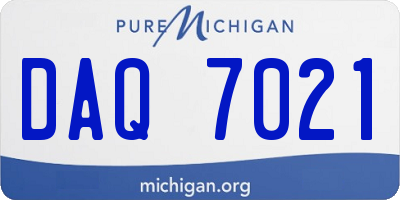 MI license plate DAQ7021