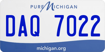 MI license plate DAQ7022