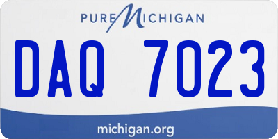 MI license plate DAQ7023