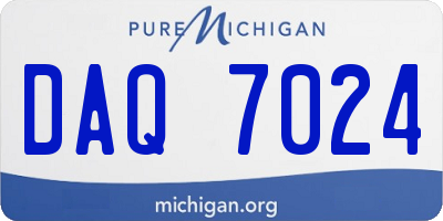 MI license plate DAQ7024