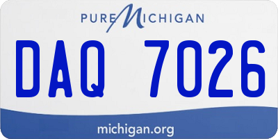 MI license plate DAQ7026