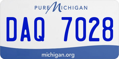 MI license plate DAQ7028