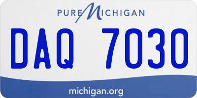 MI license plate DAQ7030