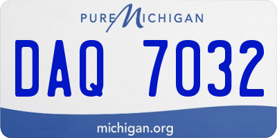 MI license plate DAQ7032