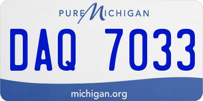MI license plate DAQ7033