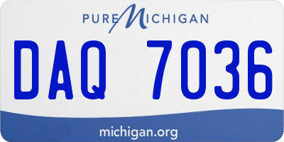 MI license plate DAQ7036