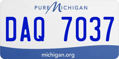 MI license plate DAQ7037