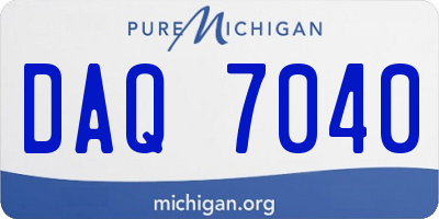 MI license plate DAQ7040