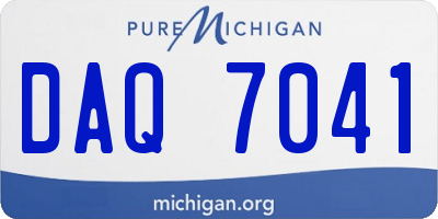 MI license plate DAQ7041