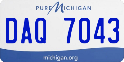 MI license plate DAQ7043