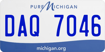 MI license plate DAQ7046