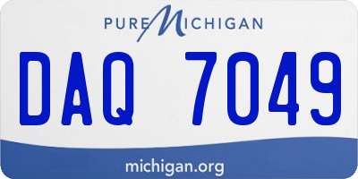 MI license plate DAQ7049
