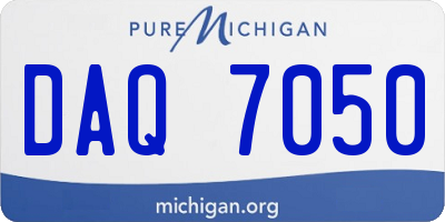 MI license plate DAQ7050
