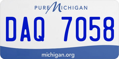 MI license plate DAQ7058