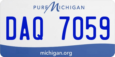 MI license plate DAQ7059