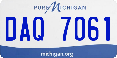 MI license plate DAQ7061