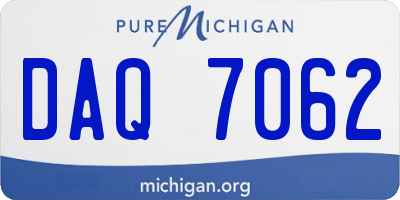 MI license plate DAQ7062