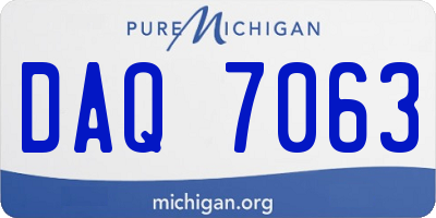 MI license plate DAQ7063