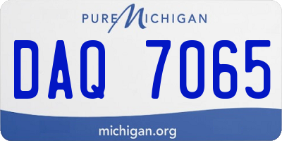 MI license plate DAQ7065