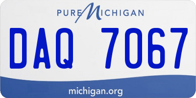 MI license plate DAQ7067