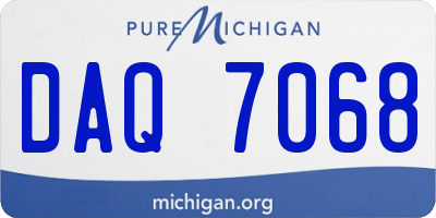 MI license plate DAQ7068