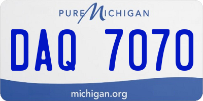 MI license plate DAQ7070