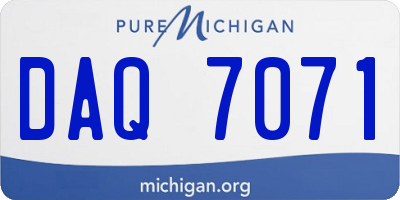 MI license plate DAQ7071