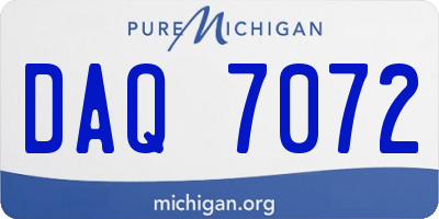 MI license plate DAQ7072