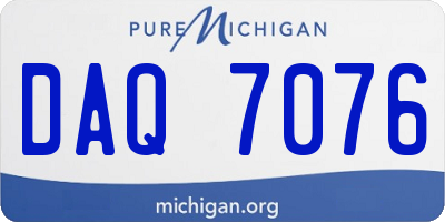 MI license plate DAQ7076
