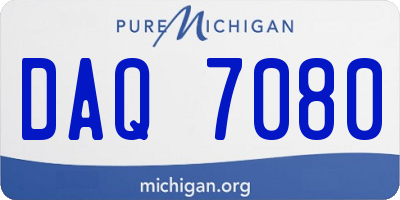 MI license plate DAQ7080
