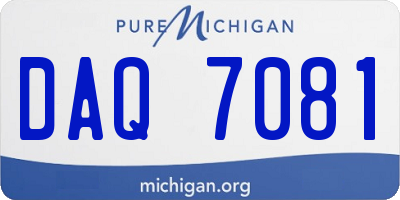 MI license plate DAQ7081