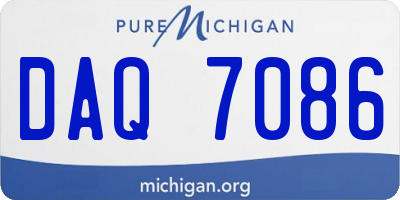 MI license plate DAQ7086