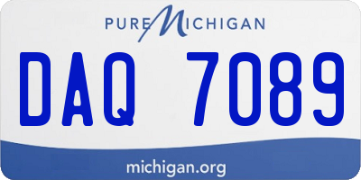MI license plate DAQ7089