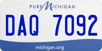 MI license plate DAQ7092