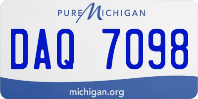 MI license plate DAQ7098
