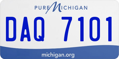 MI license plate DAQ7101