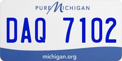 MI license plate DAQ7102