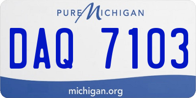 MI license plate DAQ7103