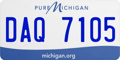 MI license plate DAQ7105