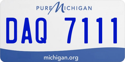 MI license plate DAQ7111