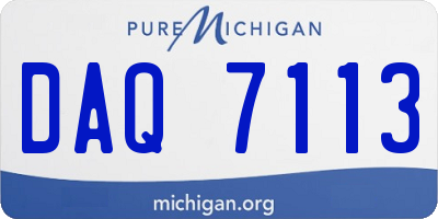 MI license plate DAQ7113
