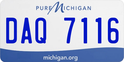 MI license plate DAQ7116