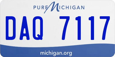 MI license plate DAQ7117