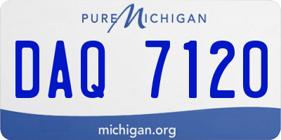 MI license plate DAQ7120