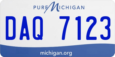 MI license plate DAQ7123