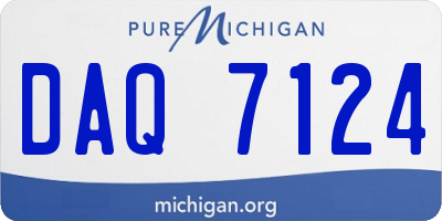 MI license plate DAQ7124