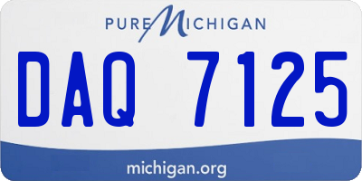 MI license plate DAQ7125