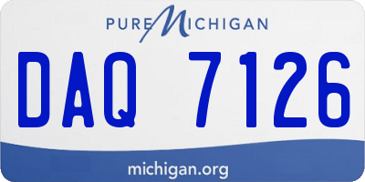 MI license plate DAQ7126