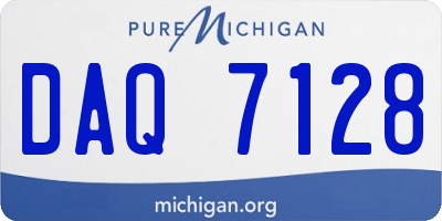 MI license plate DAQ7128